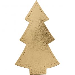 Christmas tree, gold, H: 18 cm, W: 11 cm, 350 g, 4 pc/ 1 pack [HOB-498771]