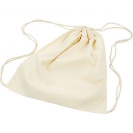 Drawstring bag, light natural, size 37x41 cm, 110 g, 3 pc/ 1 pack [HOB-498801]