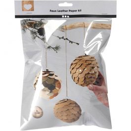 Faux leather paper cones, natural, gold, D: 8 cm, thickness 0,55 mm, 1 set [HOB-498830]