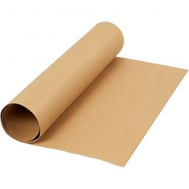 Faux Leather Paper, light brown, W: 50 cm, one coloured, 350 g, 1 m/ 1 roll [HOB-498940]