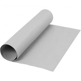 Faux Leather Paper, grey, W: 50 cm, one coloured, 350 g, 1 m/ 1 roll [HOB-498942]