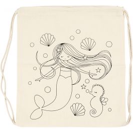 Drawstring Bag, light natural, size 37x41 cm, 110 g, 1 pc [HOB-499653]