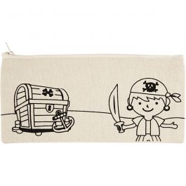 Pencil Case, light natural, size 21x9 cm, 245 g, 1 pc [HOB-499661]
