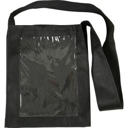 Bag with Plastic Front, black, size 40x34x8 cm, 1 pc [HOB-49981]