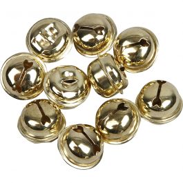 Bells, gold, D: 13+15+17 mm, 12 asstd./ 1 pack [HOB-500120]