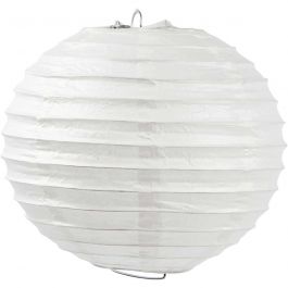 Rice paper lamp, white, Round, D: 20 cm, 1 pc [HOB-500280]