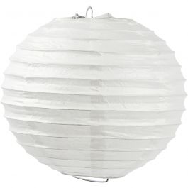 Rice paper lamp, white, Round, D: 35 cm, 1 pc [HOB-500281]