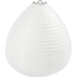 Rice paper lamp, white, Raindrop, H: 27 cm, D: 25 cm, 1 pc [HOB-500282]