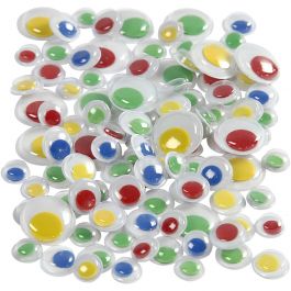 Googly Eyes, self-adhesive, D: 8+10+14 mm, 300 asstd./ 1 pack [HOB-50101]