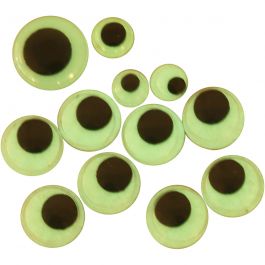 Googly Eyes, self-adhesive, D: 8+10+14 mm, 300 asstd./ 1 pack [HOB-50102]