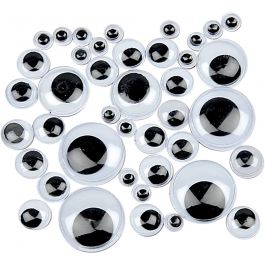 Googly Eyes, not sticky, D: 4-20 mm, 1100 asstd./ 1 pack [HOB-50122]
