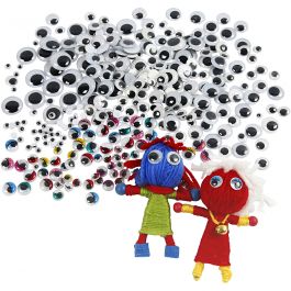 Googly Eyes, D: 4-20 mm, 1700 pc/ 1 pack [HOB-50123]