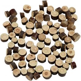 Wooden Discs, D: 7-10 mm, thickness 4-5 mm, 230g