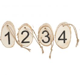 Wooden disc with advent numbers, 4 pc/ 1 pack [HOB-50279]