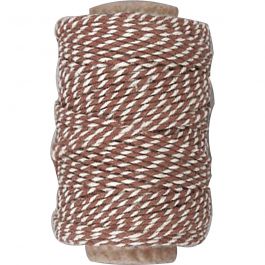Cotton Cord, brown/white, thickness 1,1 mm, 50 m/ 1 roll [HOB-50347]