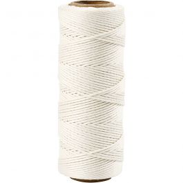 Bamboo Cord, white, thickness 1 mm, 65 m/ 1 roll [HOB-503481]