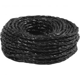 Paper Yarn, black, thickness 3,5-4 mm, 25 m/ 1 roll [HOB-50399]