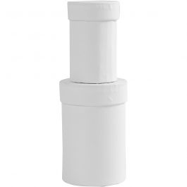 Round boxes, white, H: 7+9 cm, size 4,5+6 cm, 2 pc/ 1 set [HOB-504323]