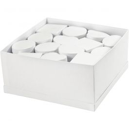 Boxes, white, H: 5 cm, D: 10-12 cm, 27 pc/ 1 pack [HOB-50439]
