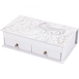 Jewellery Box, white, H: 5 cm, size 18x10,5 cm, 1 pc [HOB-50440]