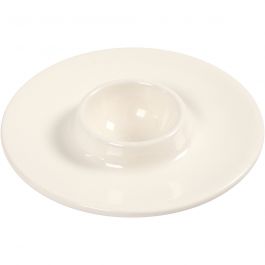 Egg Cup, white, D: 9,8 cm, hole size 3,9 cm, 4 pc/ 1 box [HOB-505490]