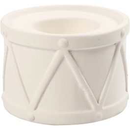 Candle Light Holder, white, H: 6,6 cm, D: 9,3 cm, hole size 2,2+4 cm, 2 pc/ 1 pack [HOB-50575]