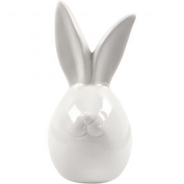 Rabbit, white, H: 11,4 cm, D: 5,5 cm, 12 pc/ 1 box [HOB-50580]