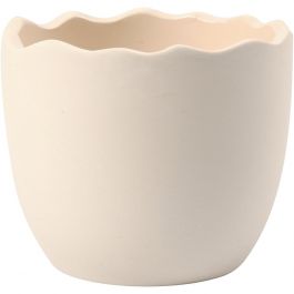 Egg Shell, white, H: 6,3 cm, D: 7,5 cm, 24 pc/ 1 box [HOB-50647]