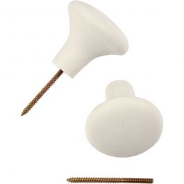 Hook, white, H: 5,1 cm, D: 5,4 cm, 4 pc/ 1 pack [HOB-506960]