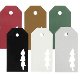 Manila Tags, christmas tree, size 5x10 cm, 300 g, 6x15 pc/ 1 pack [HOB-50979]