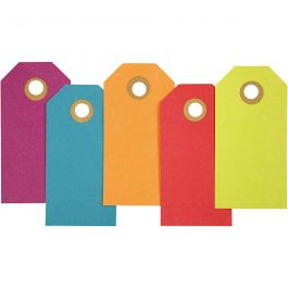 Manila Tags, assorted colours, size 4x8 cm, 250 g, 20 pc/ 1 pack [HOB-510070]