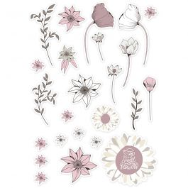 Die cut tags, beige, rose, white, size 2,2-10 cm, 72 pc/ 1 pack [HOB-51013]