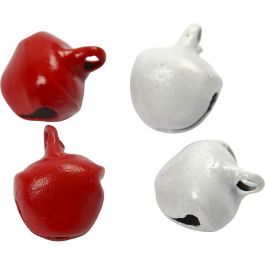 Bells, red/white, D: 8 mm, 50 pc/ 1 pack [HOB-510280]