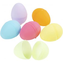 Egg, pastel colours, H: 4,5 cm, D: 3 cm, 24 pc/ 1 pack [HOB-51034]