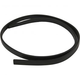 Faux Leather Belt, W: 10 mm, thickness 3 mm, black, 1m