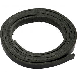 Leather band, W: 10 mm, thickness 3 mm, black, 2m