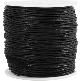Cotton Cord, thickness 0,6 mm, black, 100m