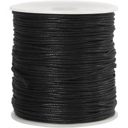 Cotton Cord, thickness 1 mm, black, 100m