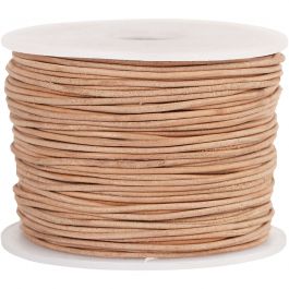 Leather Cord, thickness 1 mm, natural, 50m