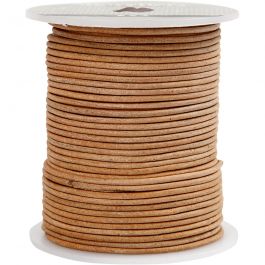 Leather Cord, thickness 2 mm, natural, 50m