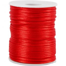 Satin Cord, thickness 2 mm, red, 50m
