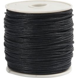 Cotton Cord, thickness 1 mm, black, 40m
