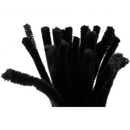Pipe Cleaners, thickness 9 mm, L: 30 cm, black, 25pcs