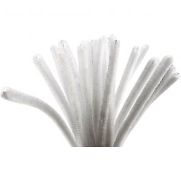 Pipe Cleaners, thickness 9 mm, L: 30 cm, white, 25pcs