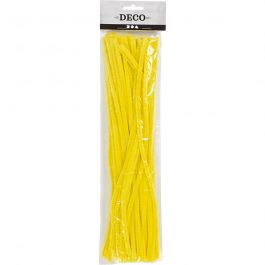 Pipe Cleaners, thickness 6 mm, L: 30 cm, yellow, 50pcs