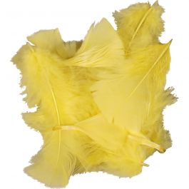 Feathers, size 7-8 cm, yellow, 500g