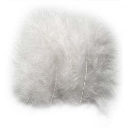 Feathers, size 5-12 cm, white, 15pcs