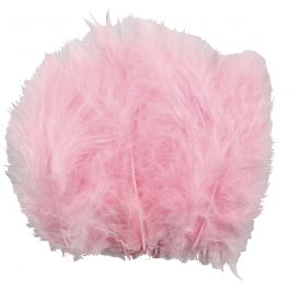 Feathers, light red, size 5-12 cm, 15 pc/ 1 pack [HOB-51695]