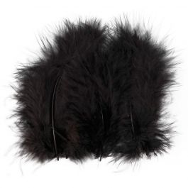 Feathers, size 5-12 cm, black, 15pcs