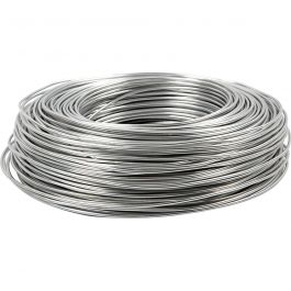 Aluminium Wire, thickness 2 mm, silver, round, 100m